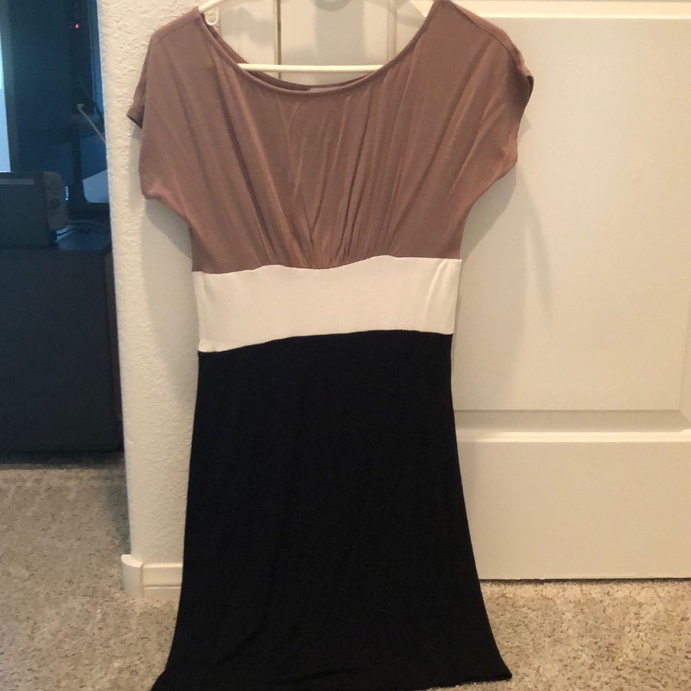 Three tone mini cotton dress